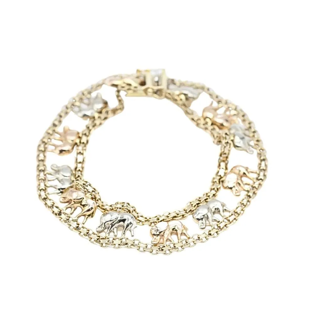 Bracelet éléphant en or tricolore sold by 58 Facettes