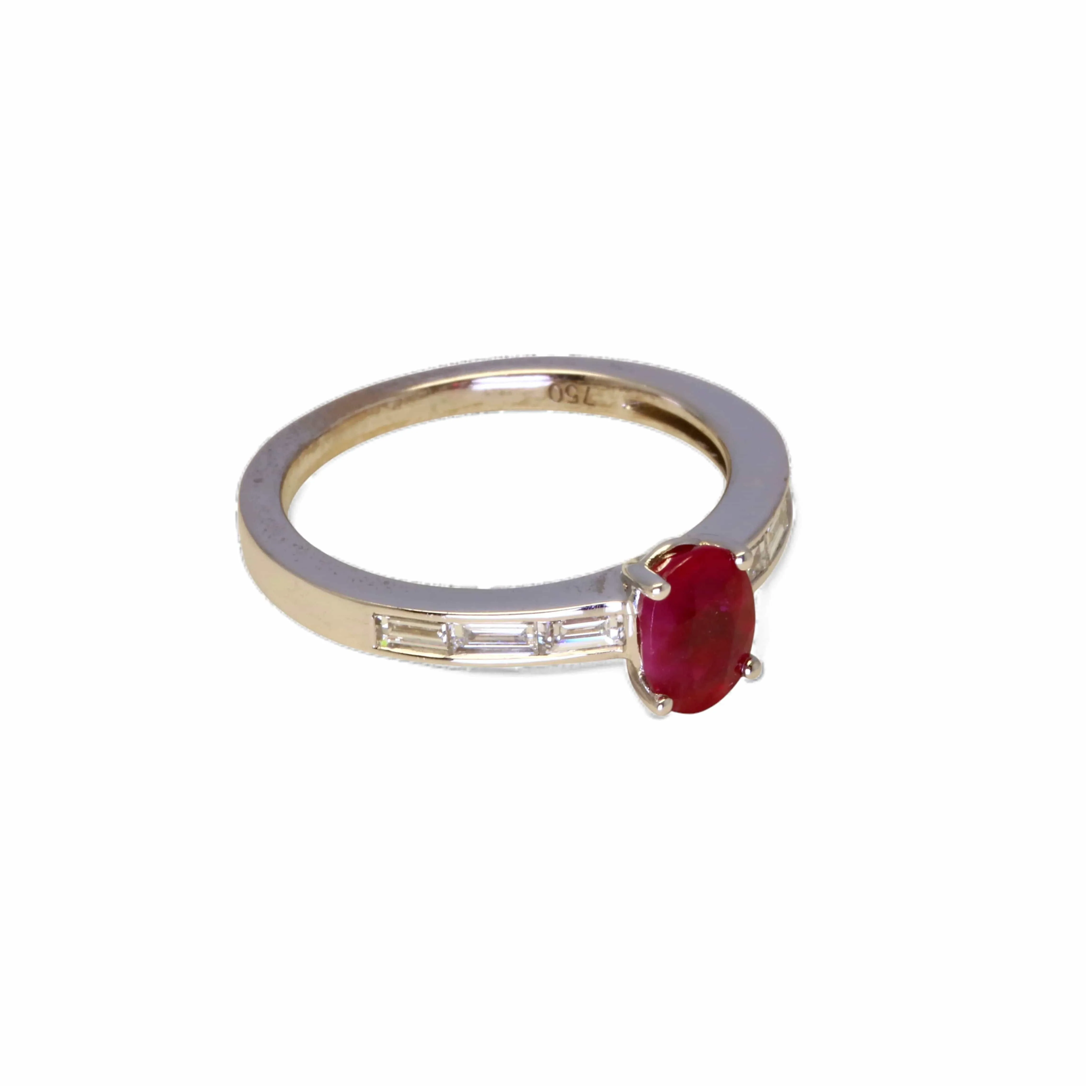 Bague en or blanc rubis et diamants. sold by 58 Facettes product image thumbnail 3