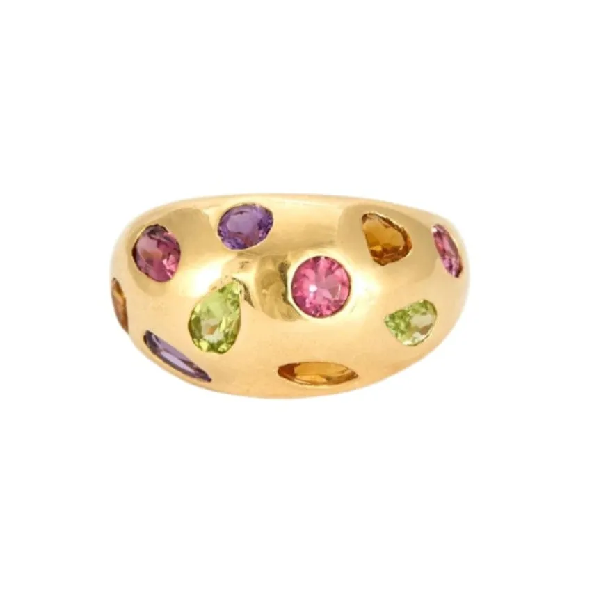 VAN CLEEF & ARPELS - Bague Vintage Dôme Tutti Frutti or jaune sold by 58 Facettes