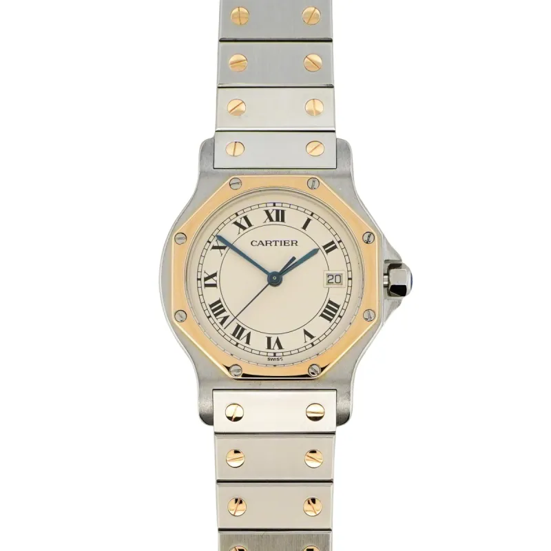 Cartier Santos Octagone - Cadran romain ivoire - LM sold by 58 Facettes