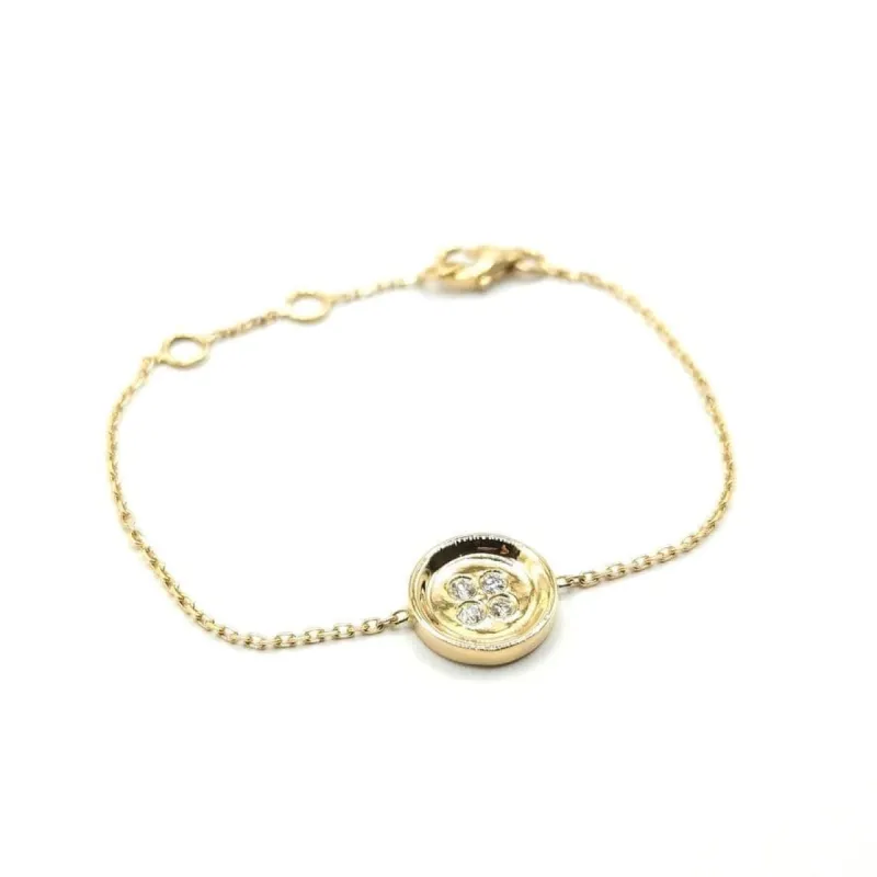 Bracelet or jaune diamants signé Ely Bela sold by 58 Facettes