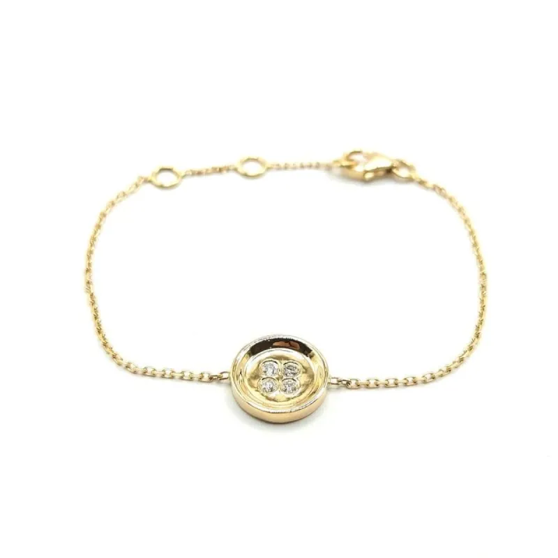 Bracelet or jaune diamants signé Ely Bela sold by 58 Facettes