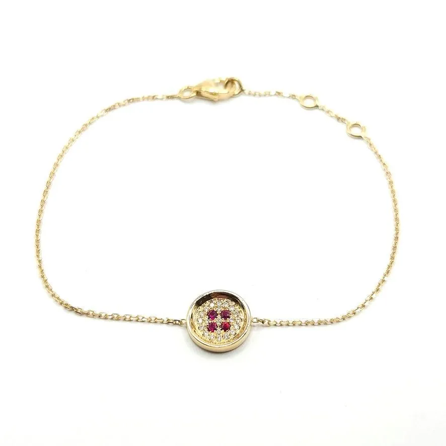 Bracelet or blanc diamants et rubis signé Ely Bela sold by 58 Facettes product image thumbnail 5