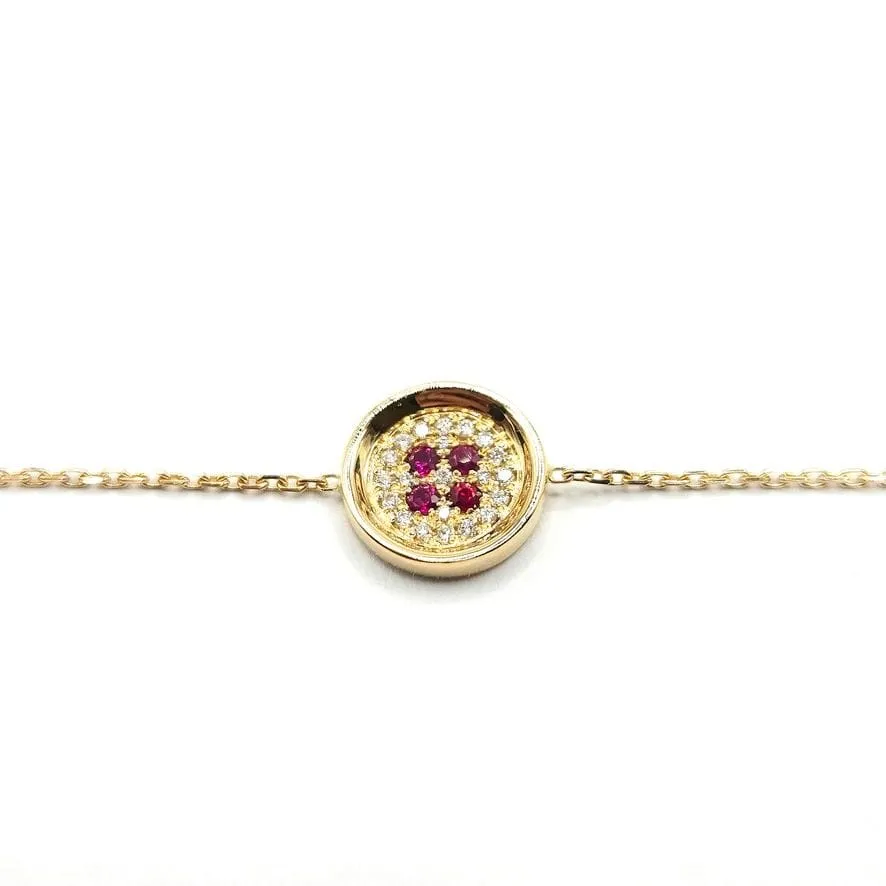 Bracelet or blanc diamants et rubis signé Ely Bela sold by 58 Facettes product image thumbnail 2