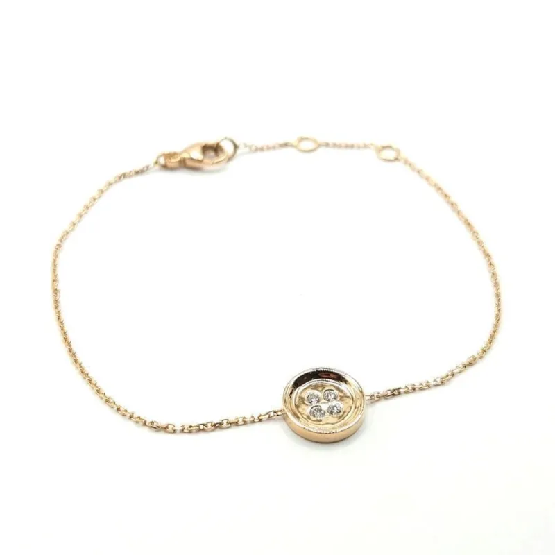 Bracelet or rose diamants signé Ely Bela sold by 58 Facettes