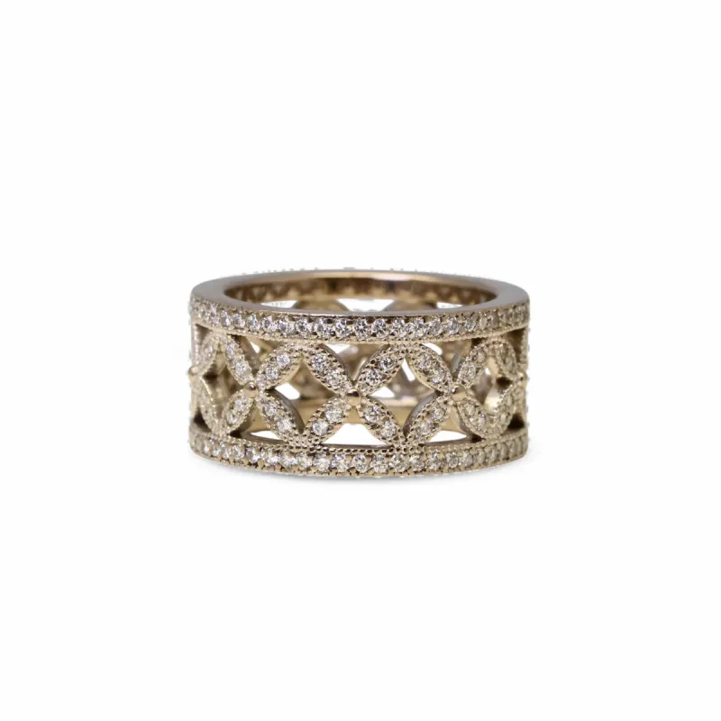 Bague bandeau en or blanc et diamants sold by 58 Facettes