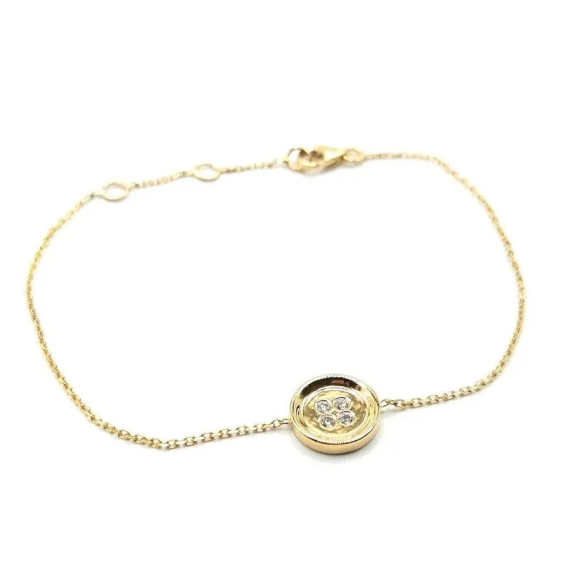 Bracelet or jaune diamants signé Ely Bela sold by 58 Facettes
