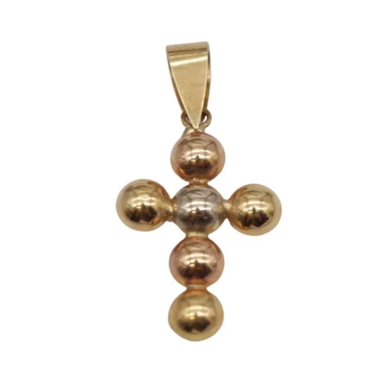 Pendentif croix BOULES DORÉES sold by 58 Facettes