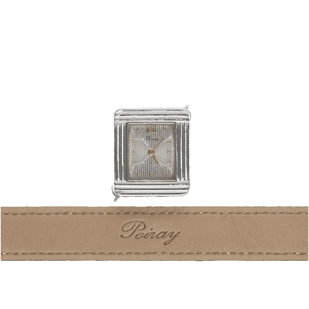 Montre Poiray "Ma première" Dame Acier Quartz vers 2015. Bracelet lézard noir . 17 cm. sold by 58 Facettes product image thumbnail 3
