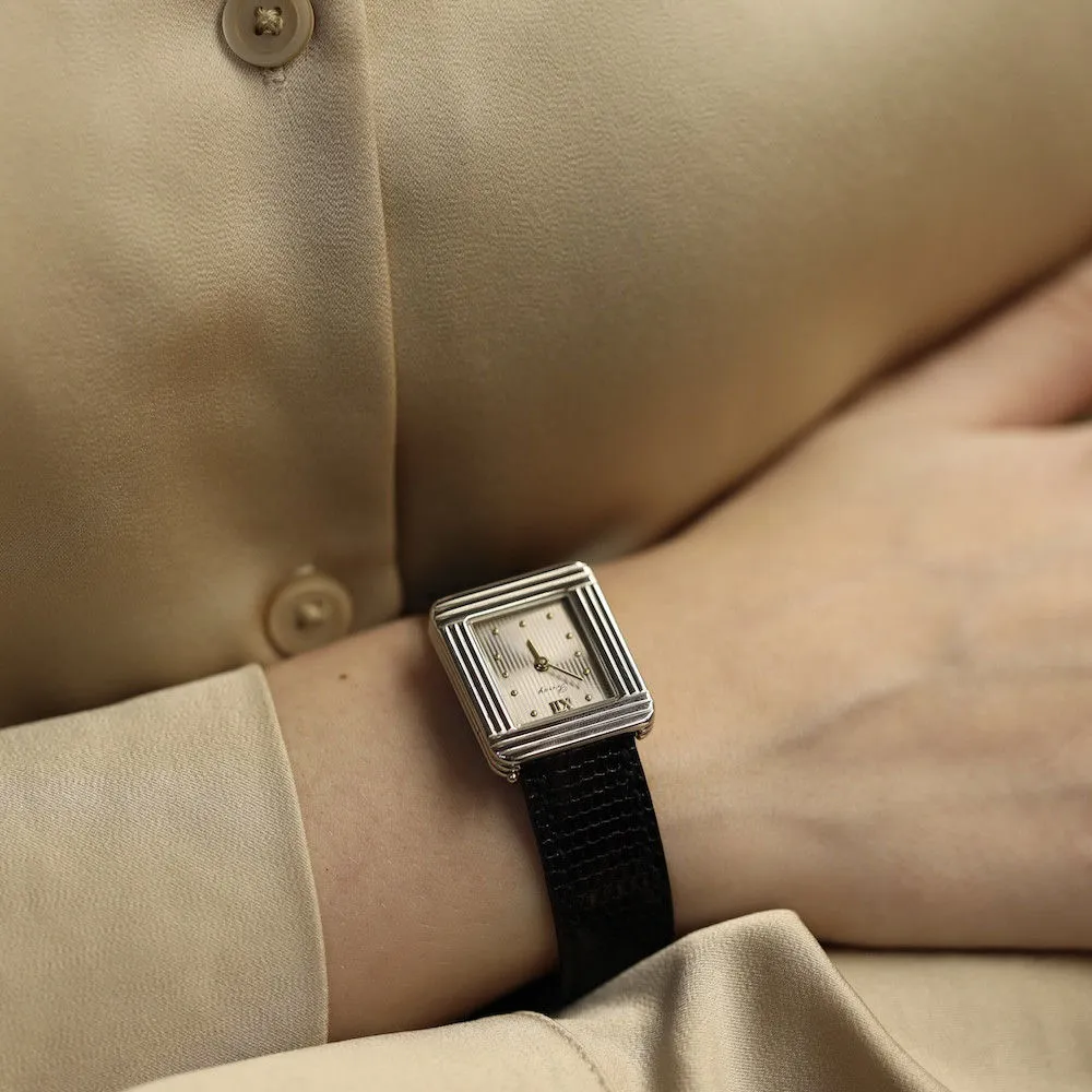 Montre Poiray "Ma première" Dame Acier Quartz vers 2015. Bracelet lézard noir . 17 cm. sold by 58 Facettes product image thumbnail 4