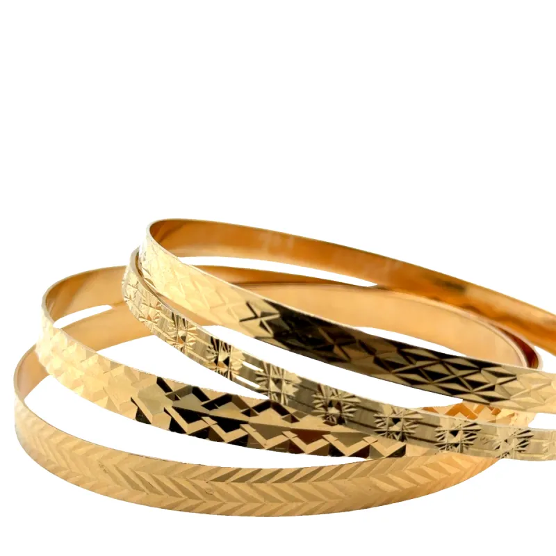 4 Bracelets joncs ciselés en or jaune sold by 58 Facettes