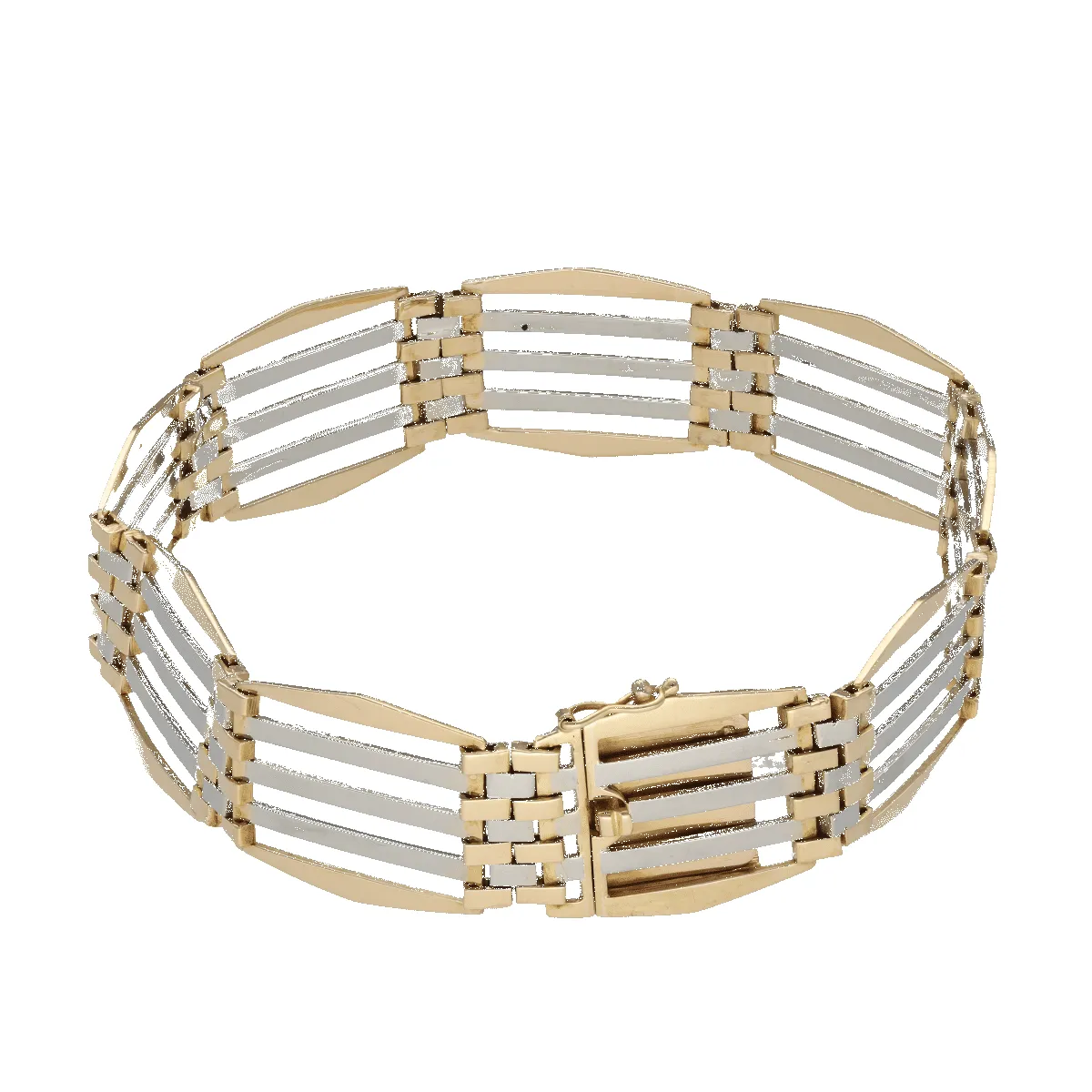 Bracelet Art Déco en or 18K (jaune & gris) – Années 1930 – 20,80 g sold by 58 Facettes