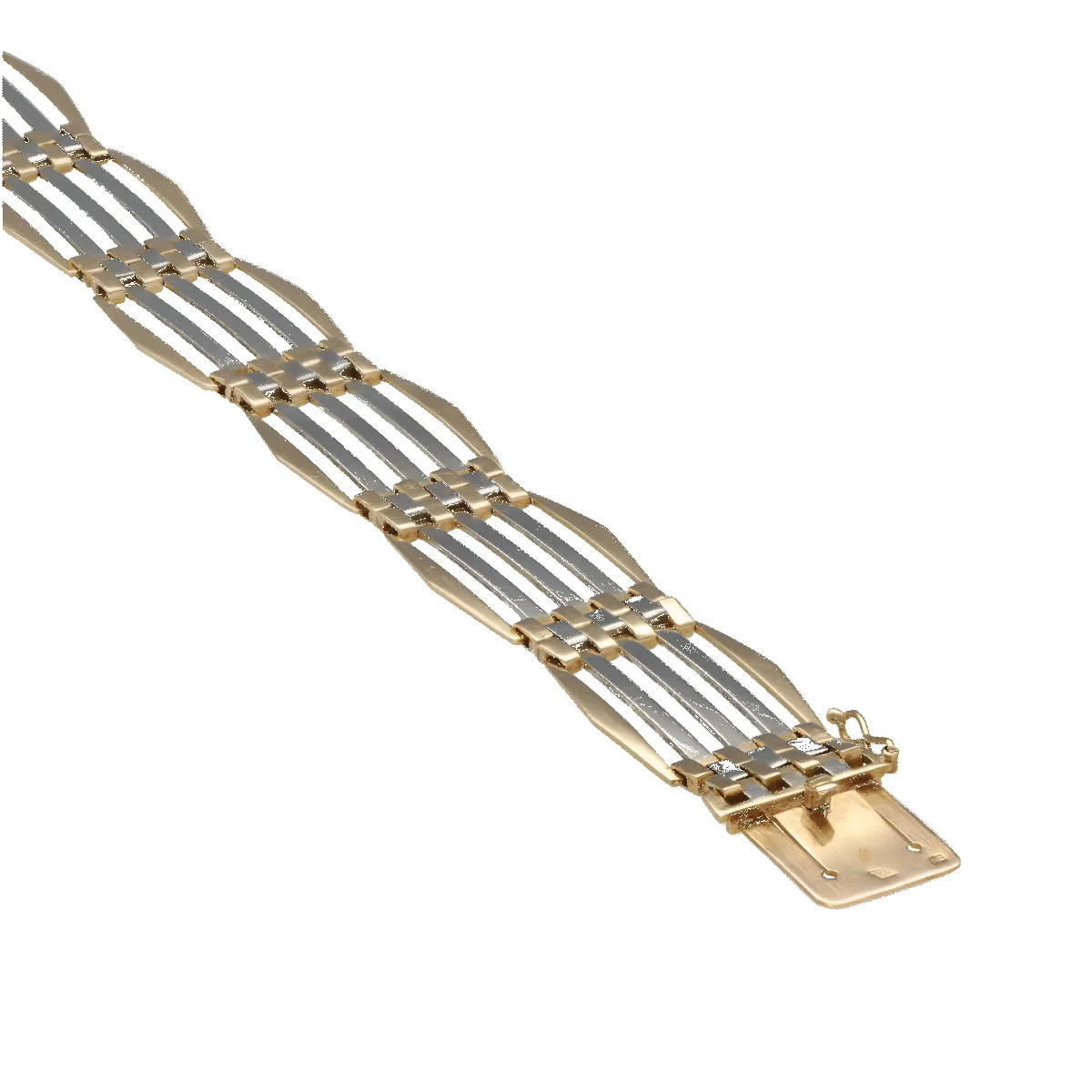 Bracelet Art Déco en or 18K (jaune & gris) – Années 1930 – 20,80 g sold by 58 Facettes product image thumbnail 3