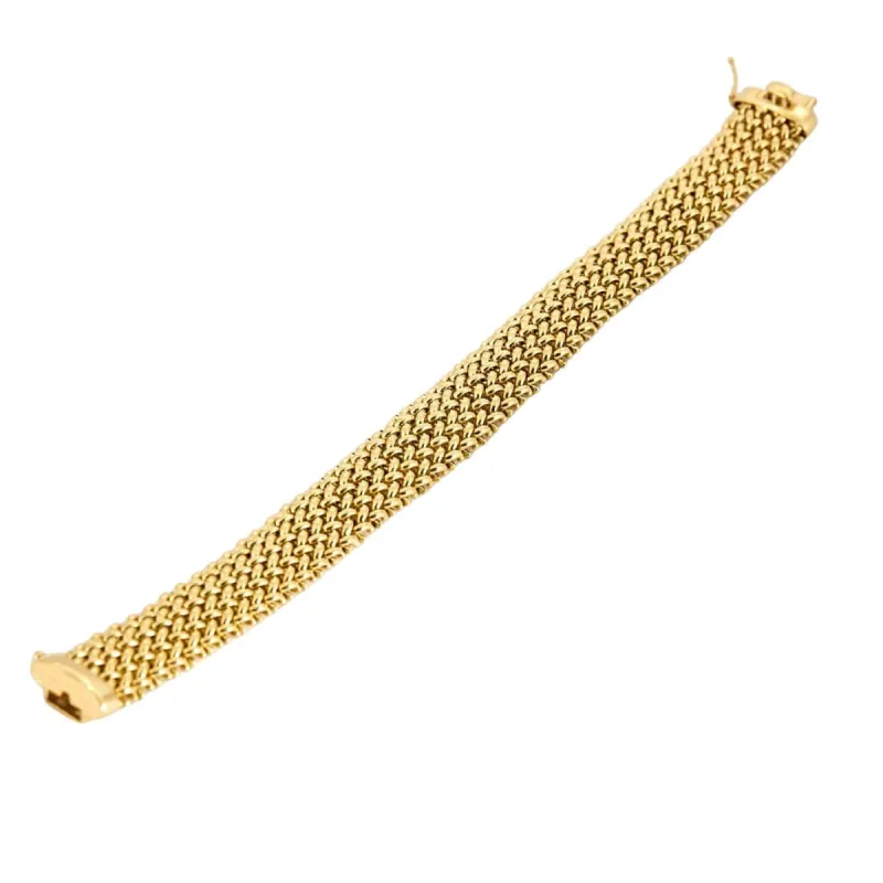 Bracelet UNOAERRE or jaune maille paillasson made by 58 Facettes