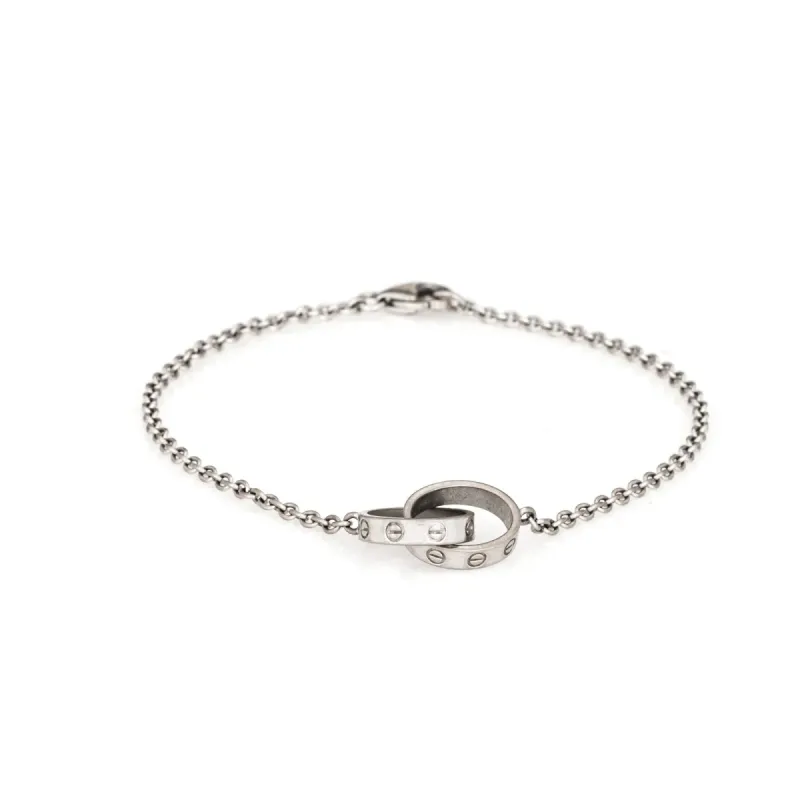 Bracelet Cartier Entrelacs Love COA Estate en or blanc 18 carats doublement signé sold by 58 Facettes