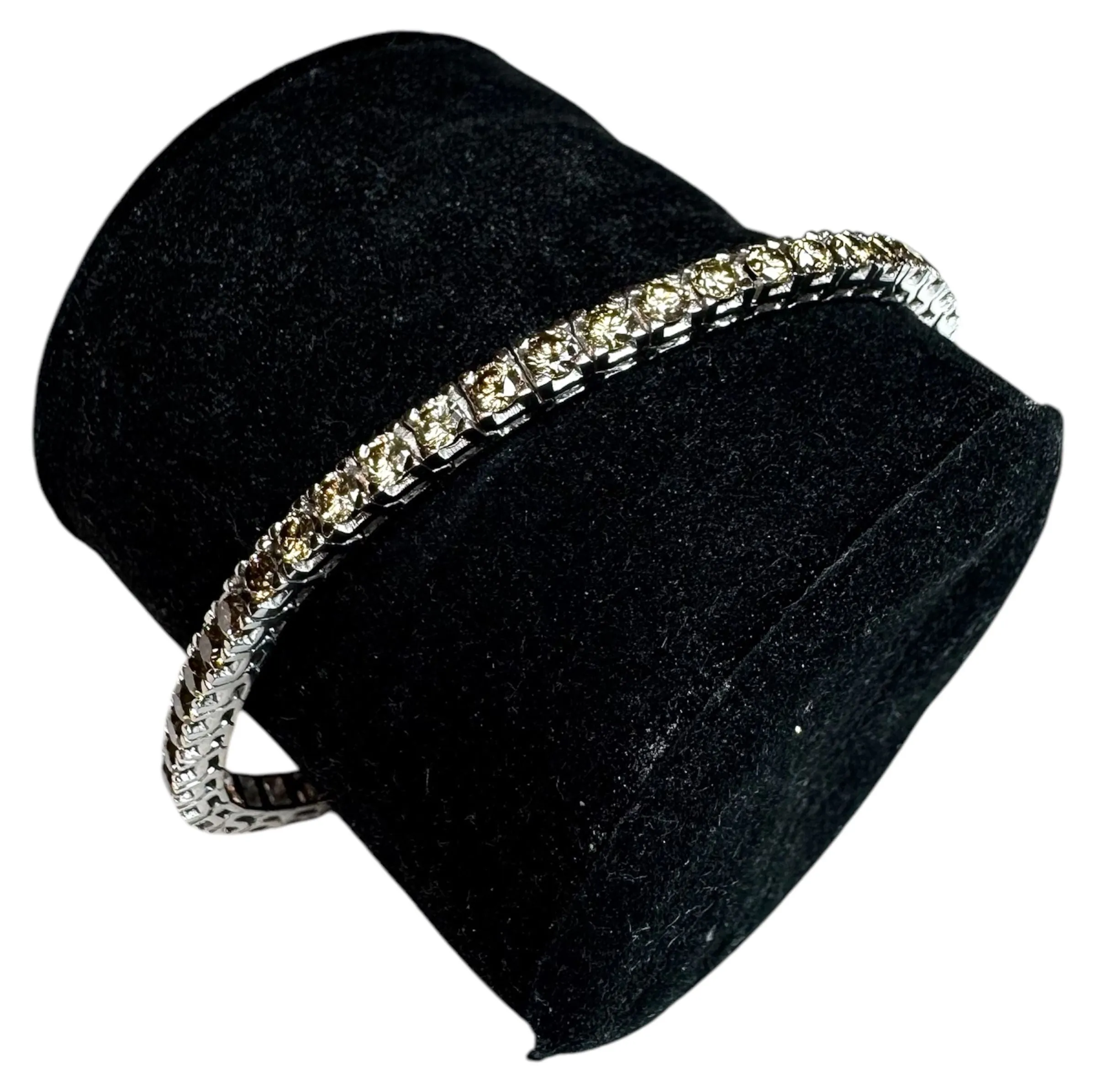 Bracelet Tennis Diamants Brown 7.5ct – Or blanc 18K – 17.8g sold by 58 Facettes product image thumbnail 5