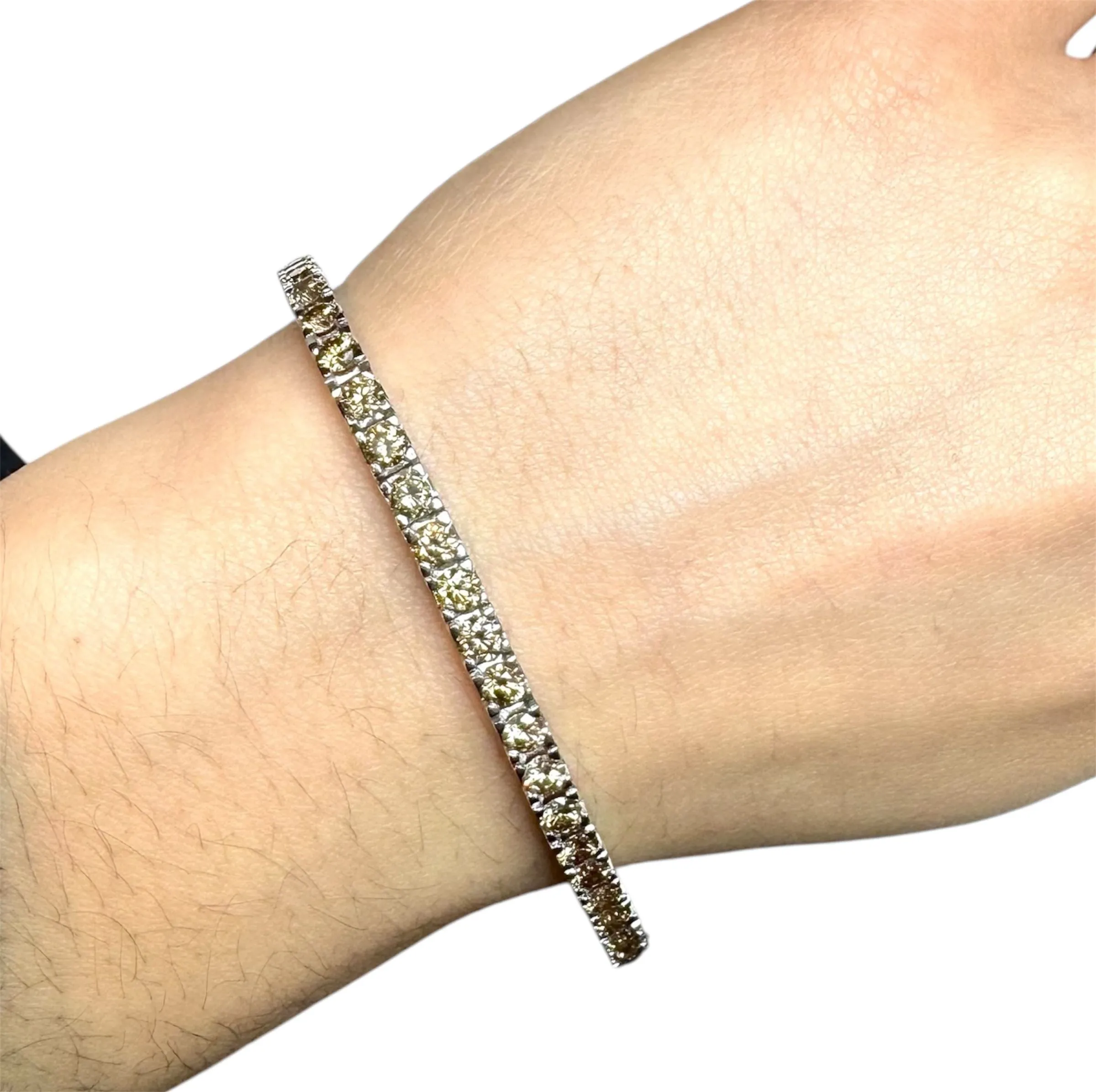Bracelet Tennis Diamants Brown 7.5ct – Or blanc 18K – 17.8g sold by 58 Facettes product image thumbnail 2