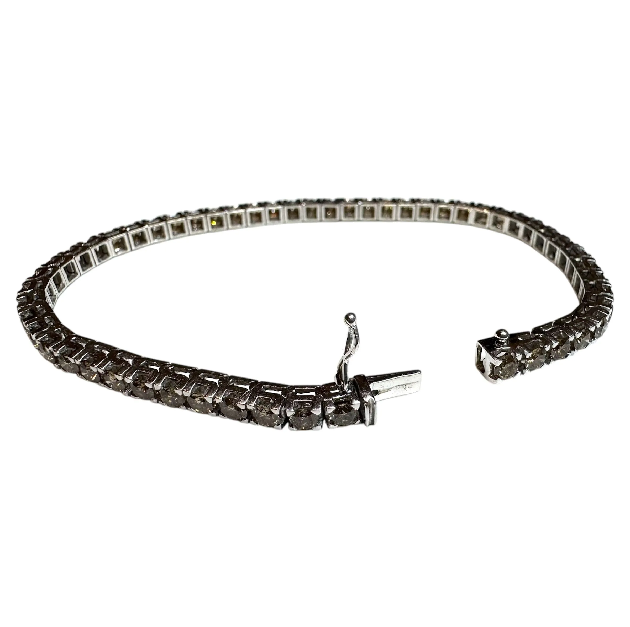 Bracelet Tennis Diamants Brown 7.5ct – Or blanc 18K – 17.8g sold by 58 Facettes product image thumbnail 3