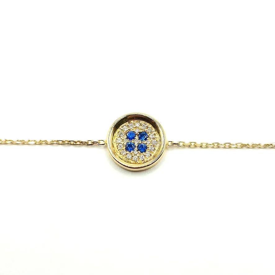 Bracelet or jaune, diamants et saphirs signé Ely Bela sold by 58 Facettes product image thumbnail 2