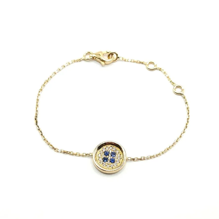 Bracelet or jaune, diamants et saphirs signé Ely Bela sold by 58 Facettes product image thumbnail 3