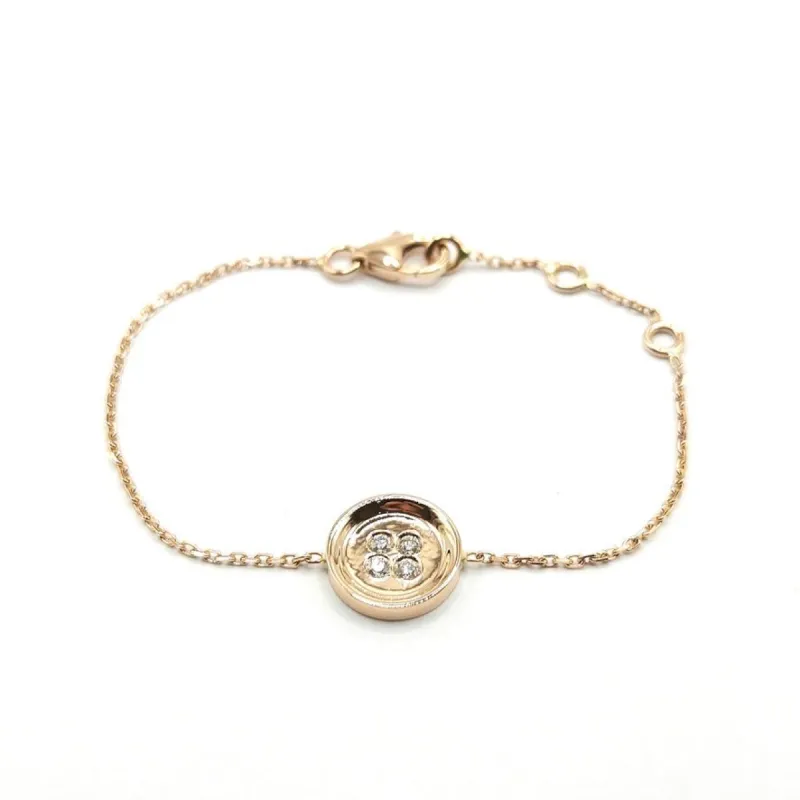 Bracelet or rose diamants signé Ely Bela sold by 58 Facettes