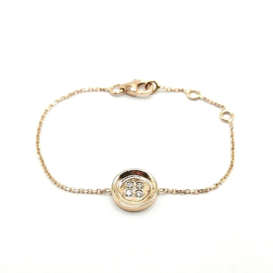 Bracelet or rose diamants signé Ely Bela sold by 58 Facettes