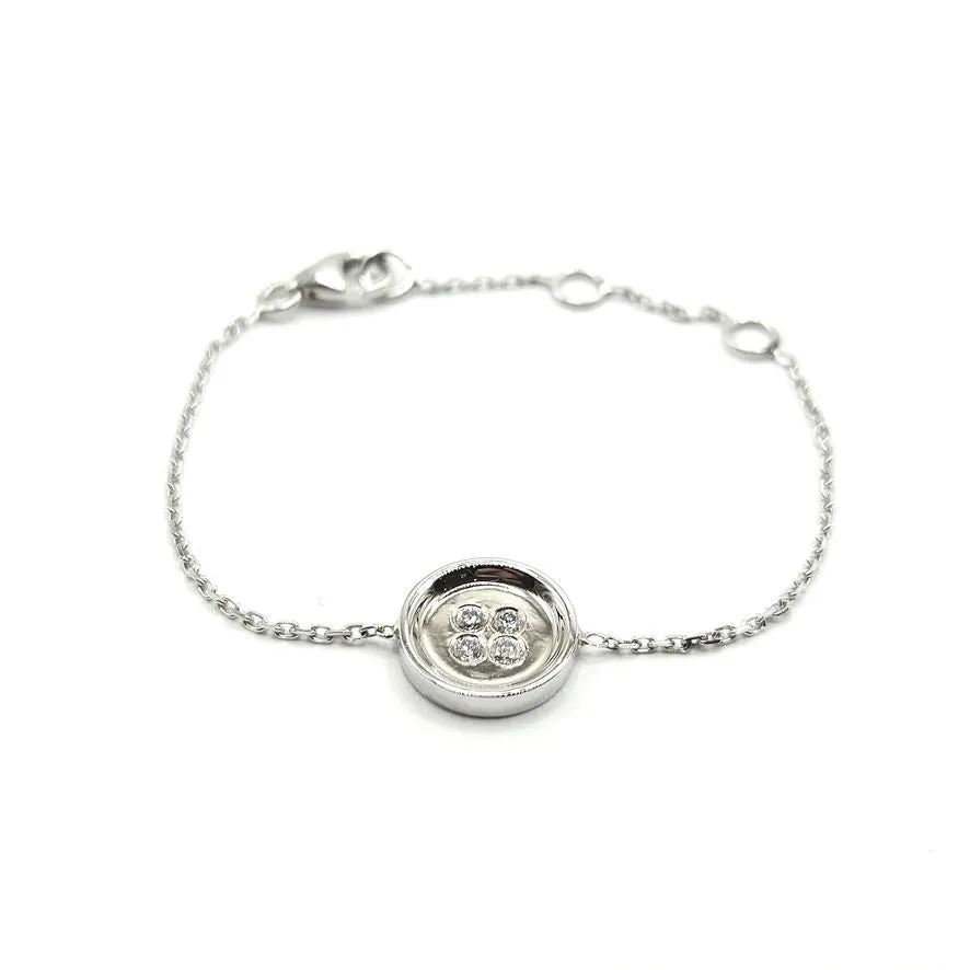 Bracelet or blanc diamants signé Ely Bela sold by 58 Facettes