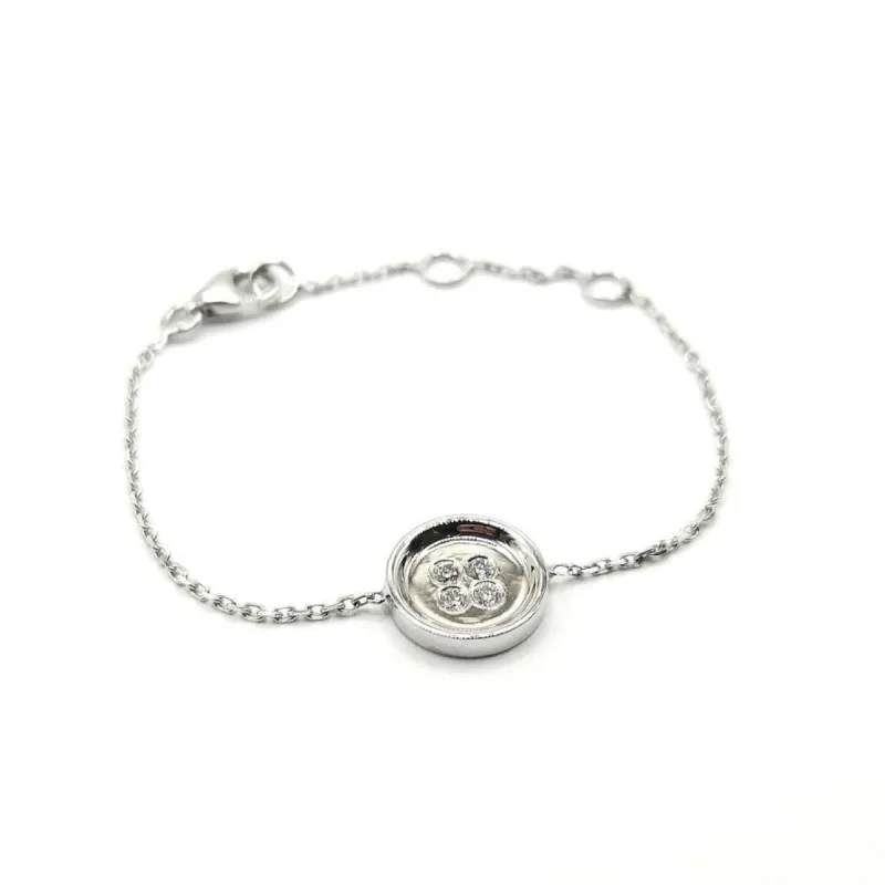 Bracelet or blanc diamants signé Ely Bela sold by 58 Facettes