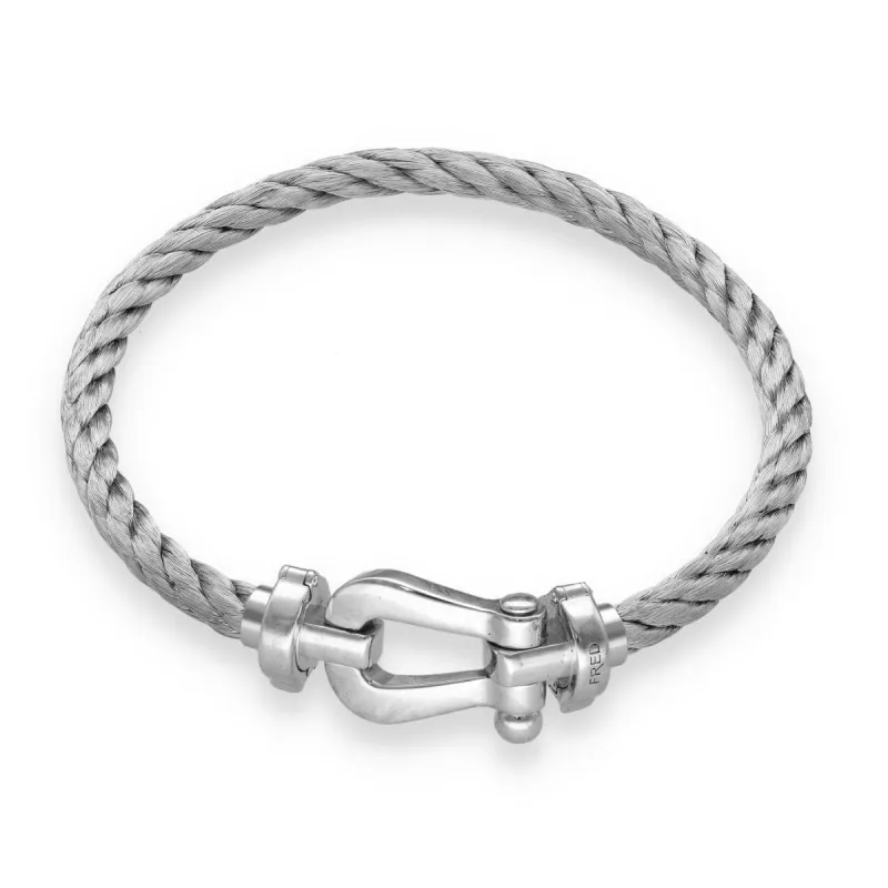Bracelet Fred Force 10 Grand Modèle en or gris 18K et acier – 19,5 cm – Vers 2015 sold by 58 Facettes