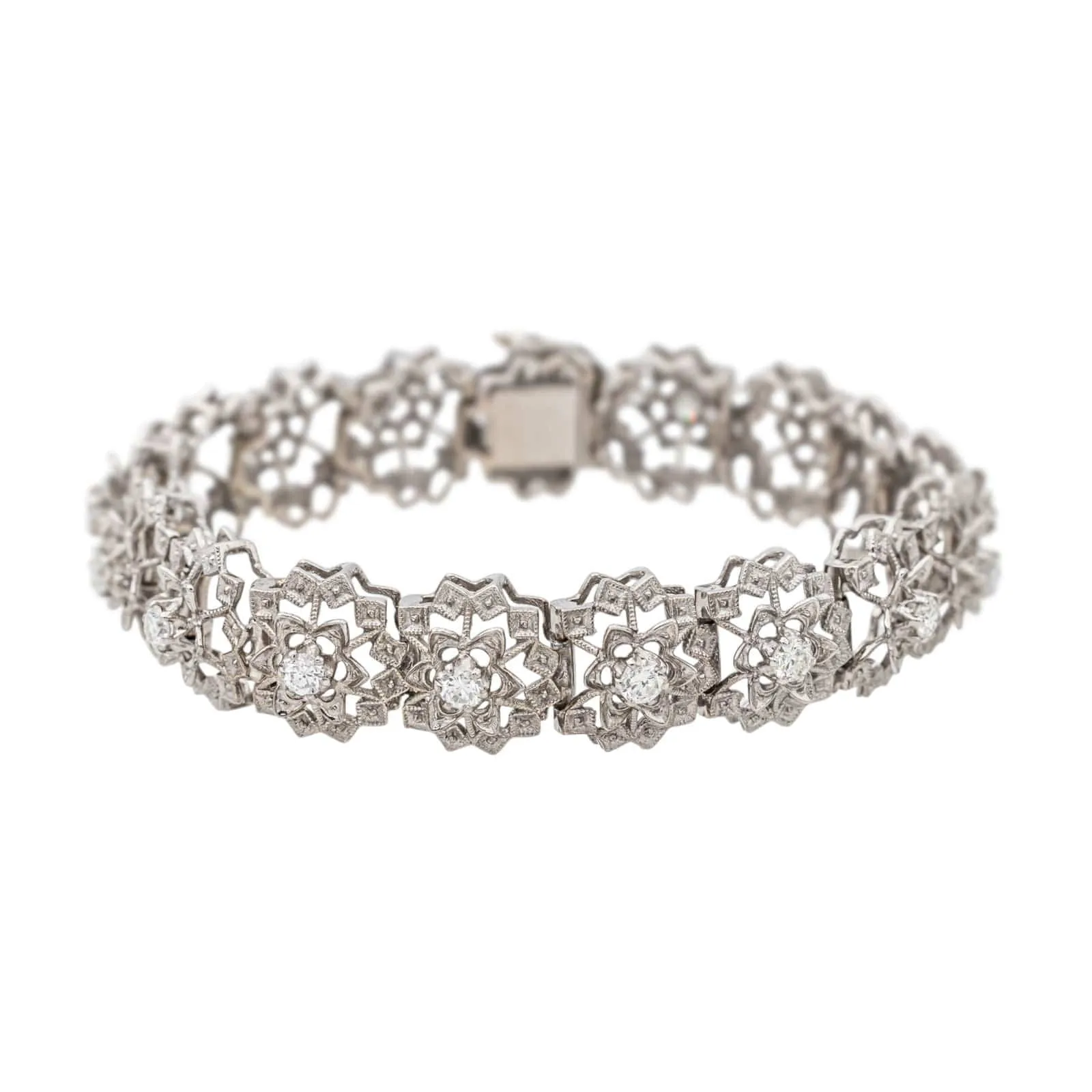 Bracelet Fleur Or blanc Diamant sold by 58 Facettes