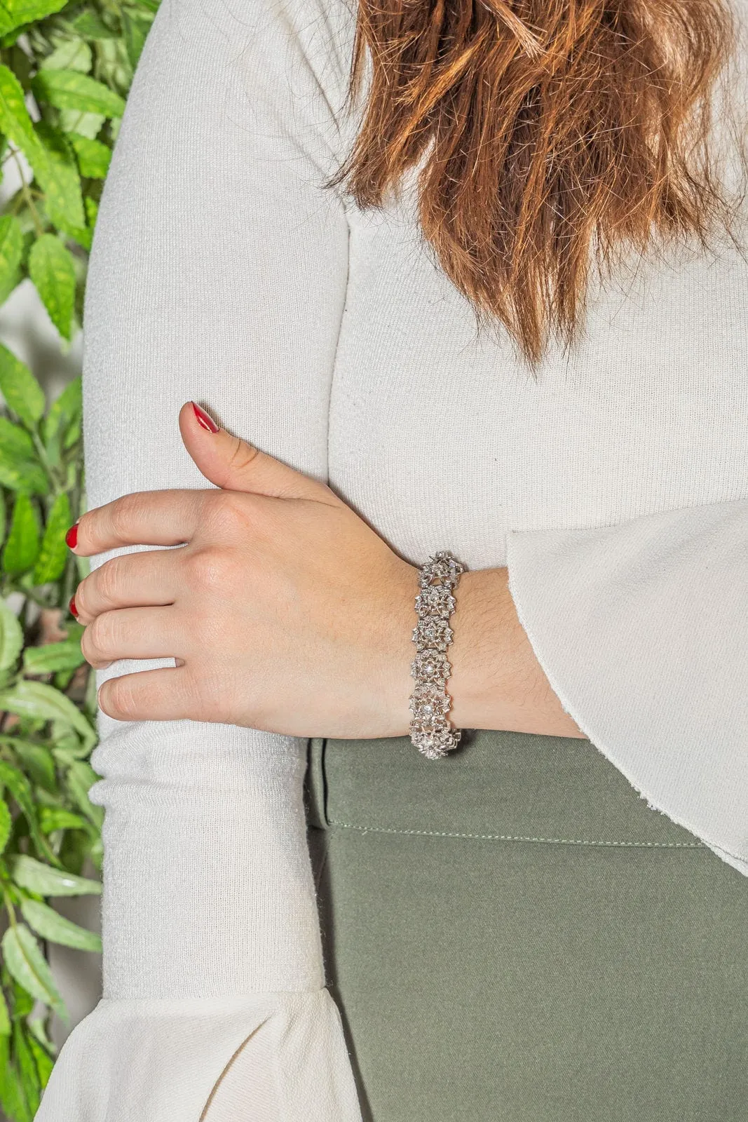 Bracelet Fleur Or blanc Diamant sold by 58 Facettes product image thumbnail 2