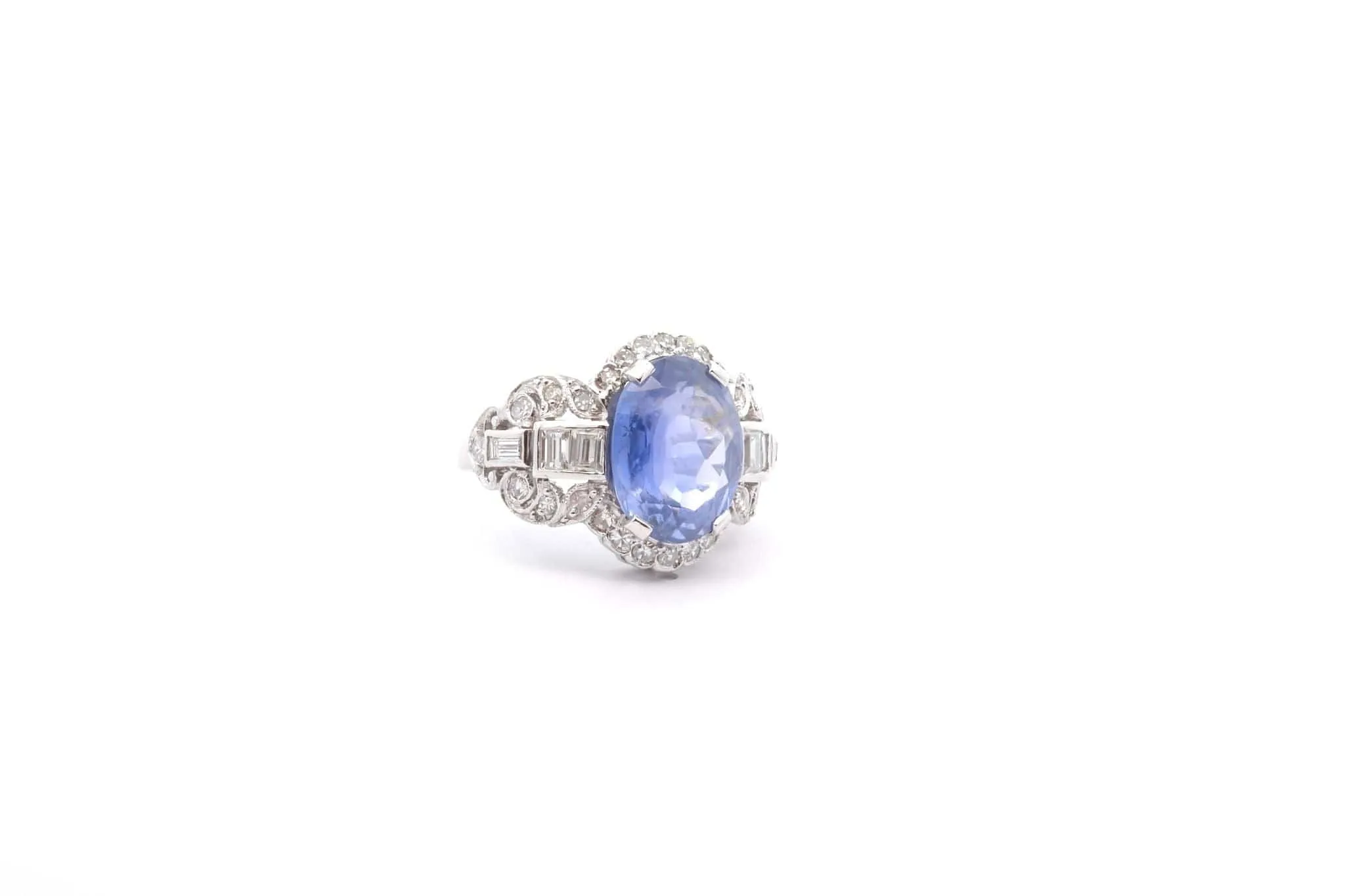 Bague vintage saphir de 6,51cts et diamants sold by 58 Facettes product image thumbnail 4