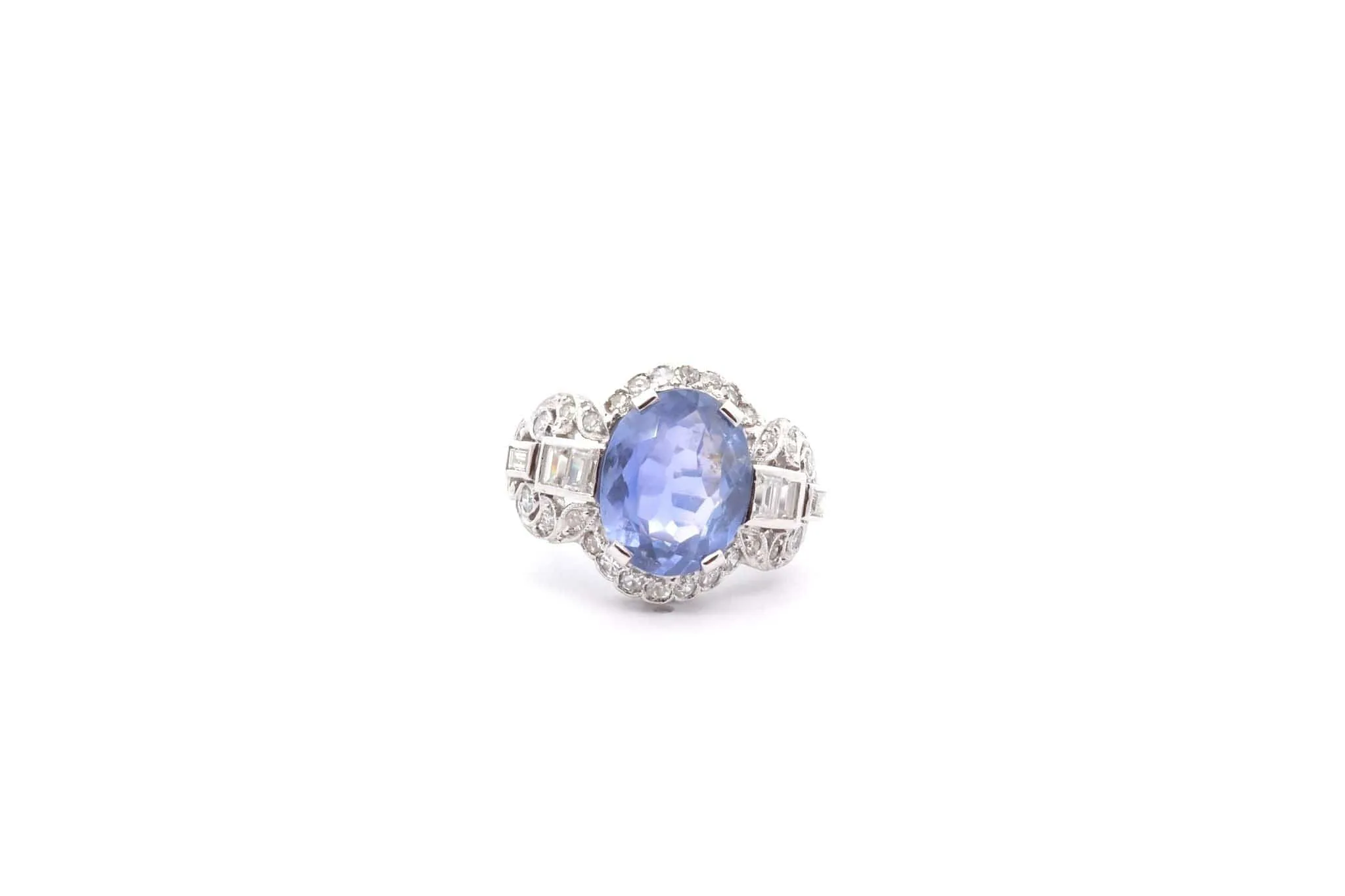 Bague vintage saphir de 6,51cts et diamants sold by 58 Facettes product image thumbnail 2