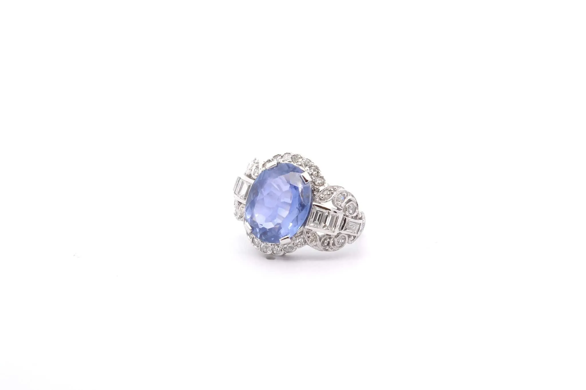 Bague vintage saphir de 6,51cts et diamants sold by 58 Facettes product image thumbnail 3