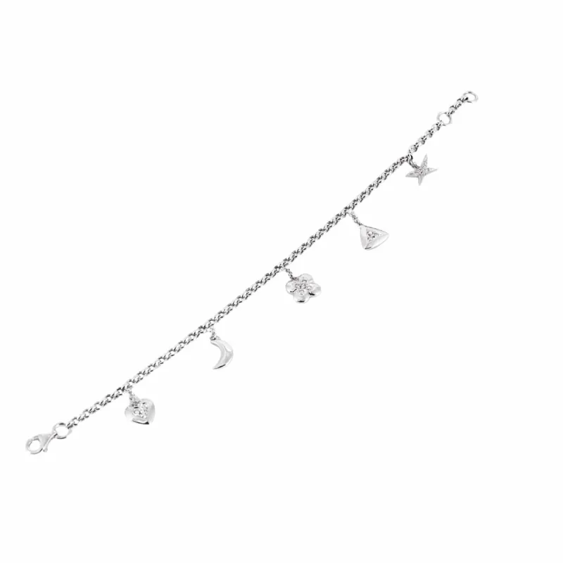 MAUBOUSSIN - Bracelet Charms en or blanc et diamants sold by 58 Facettes