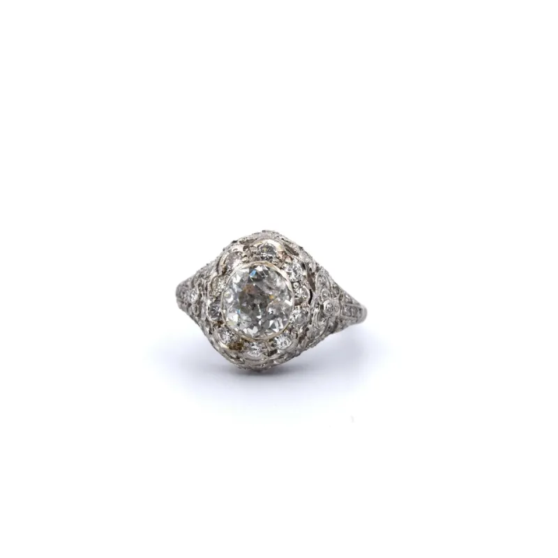 BAGUE en or blanc avec diamants sold by 58 Facettes