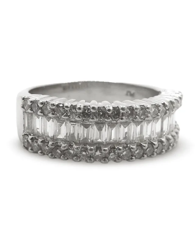 Bague or blanc et diamants 1 ct sold by 58 Facettes