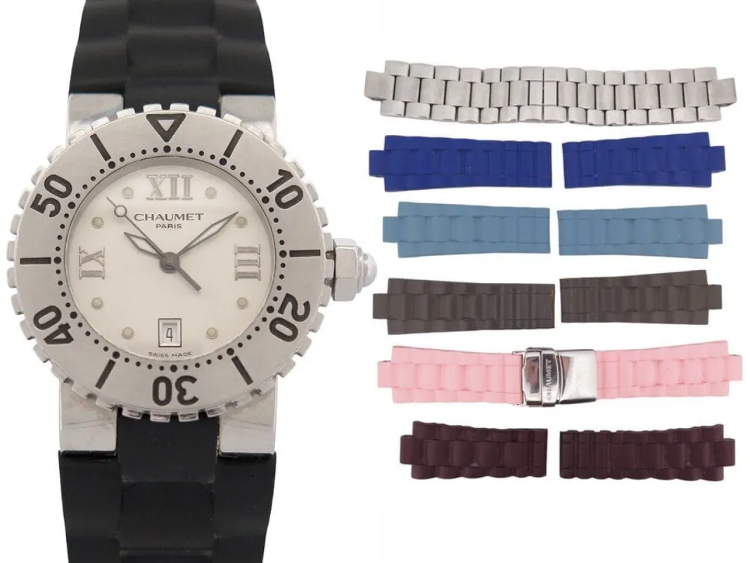 montre CHAUMET class one 33 mm quartz w17222-33c acier + 6 bracelets made by 58 Facettes