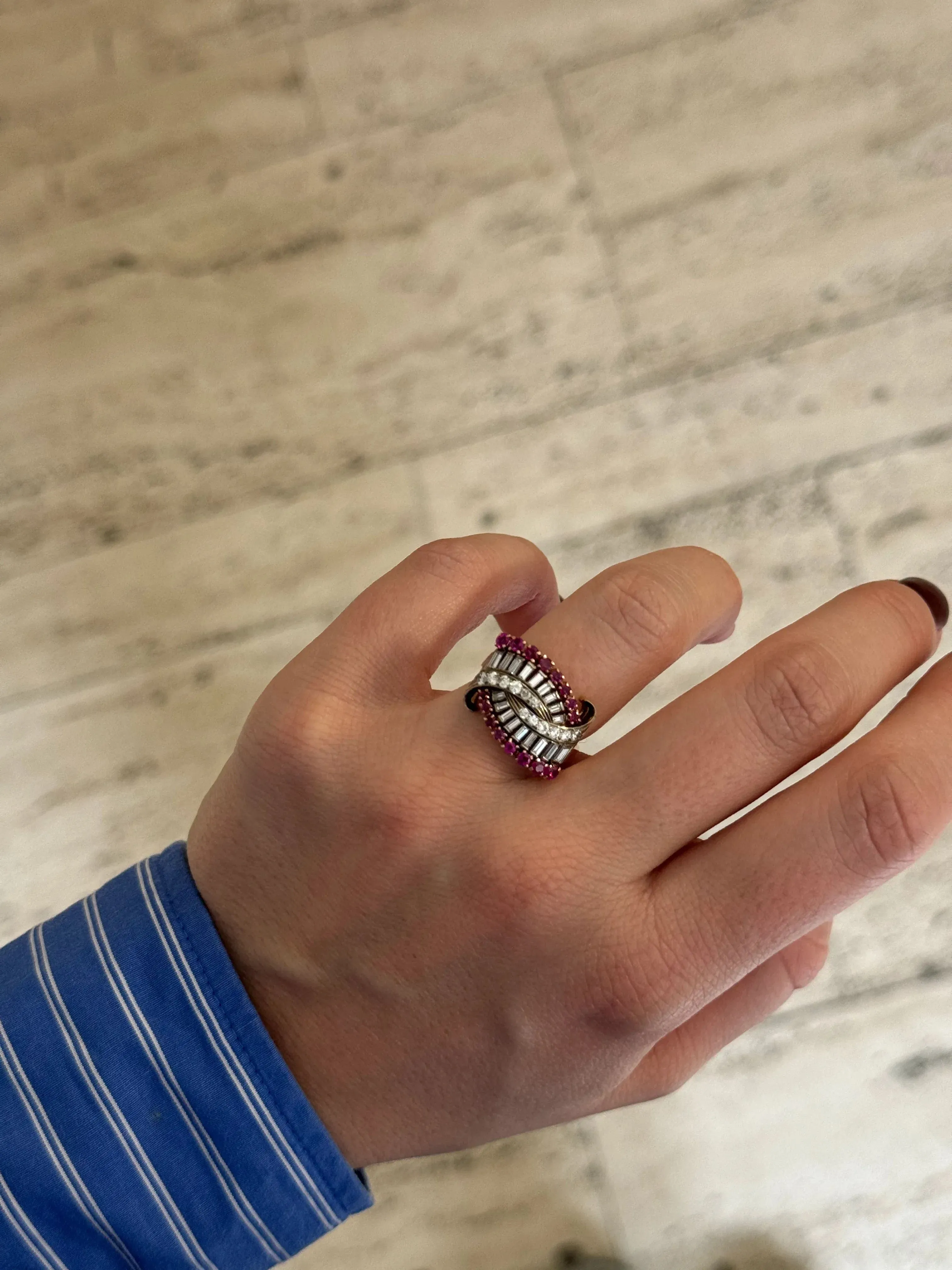 Ensemble diamant et rubis vers 1970 sold by 58 Facettes product image thumbnail 4