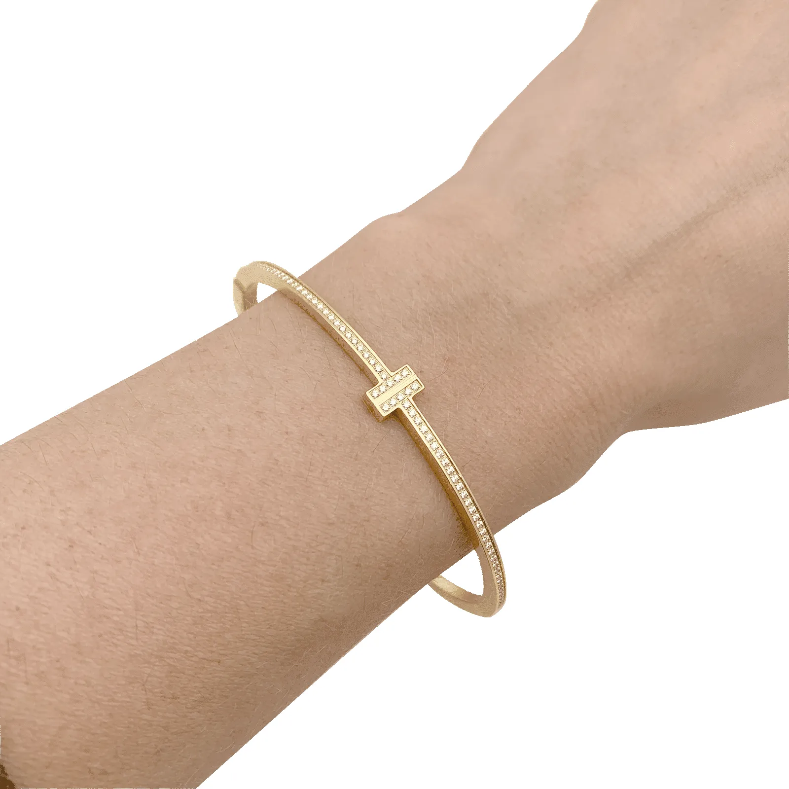 Bracelet Tiffany & Co., "Tiffany T", or jaune, diamants. sold by 58 Facettes product image thumbnail 3