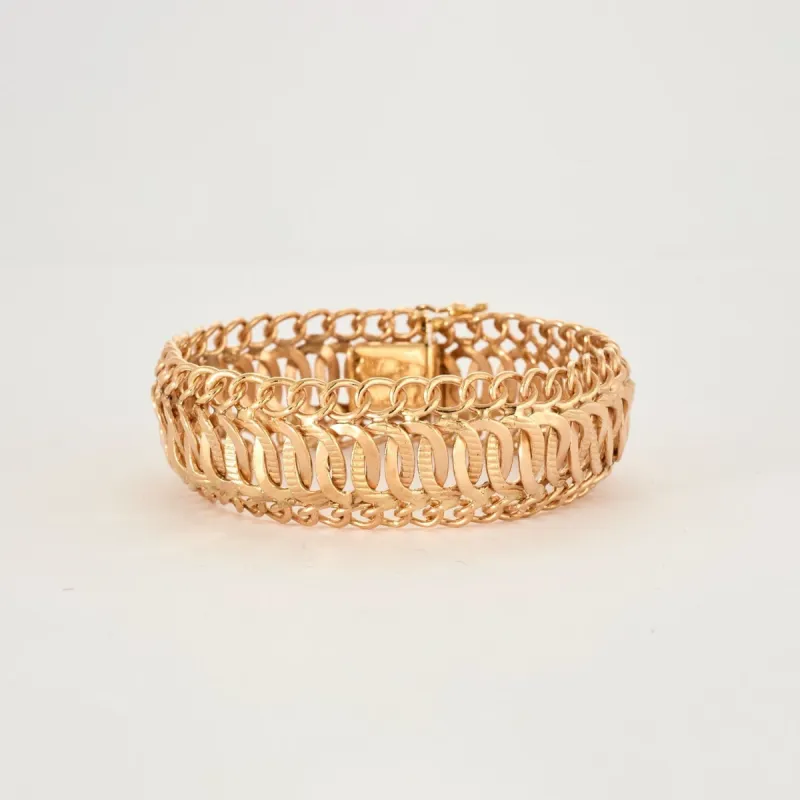 Bracelet maille américaine, or rose sold by 58 Facettes