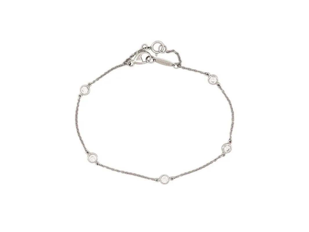 bracelet TIFFANY & CO  by the yard en platine 5 diamants 1 ct sold by 58 Facettes