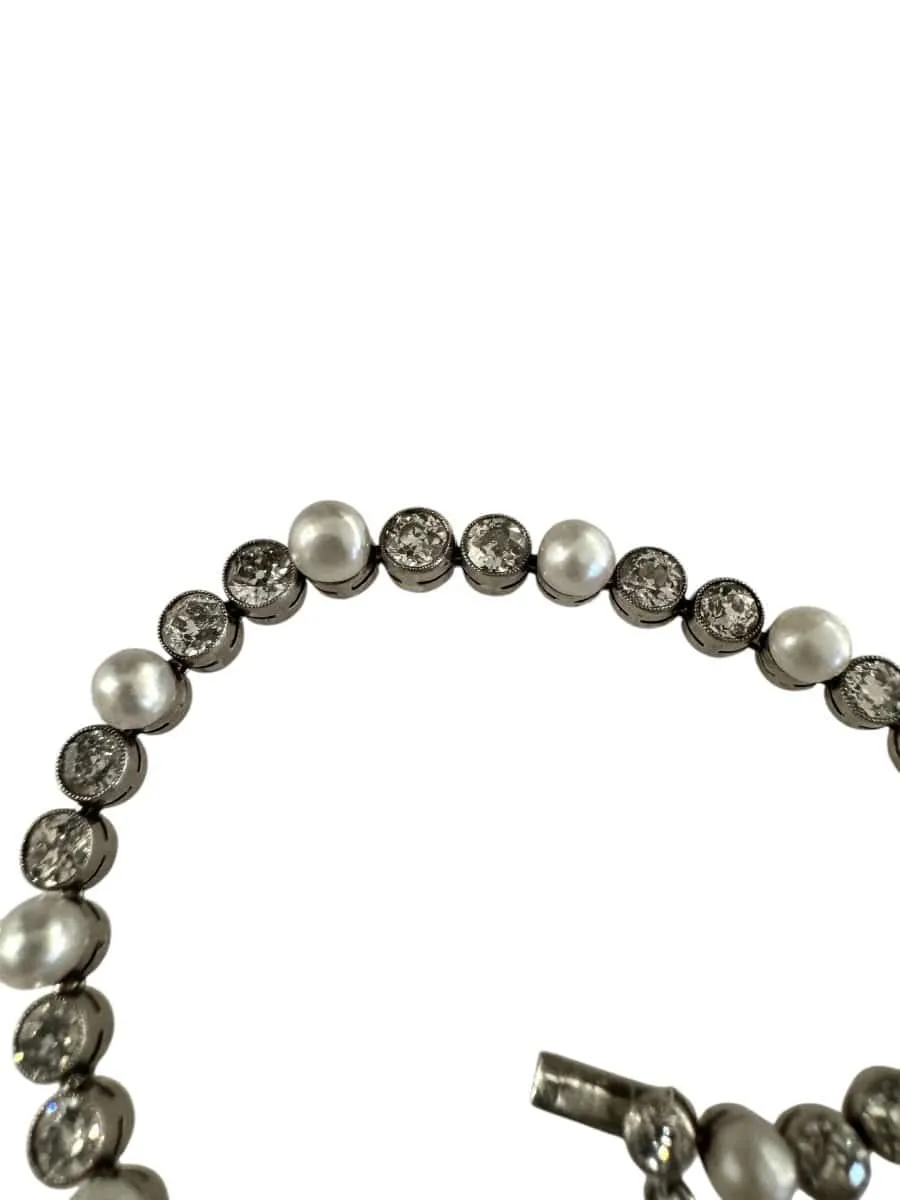 Bracelet ligne diamants et perles fines sold by 58 Facettes product image thumbnail 5