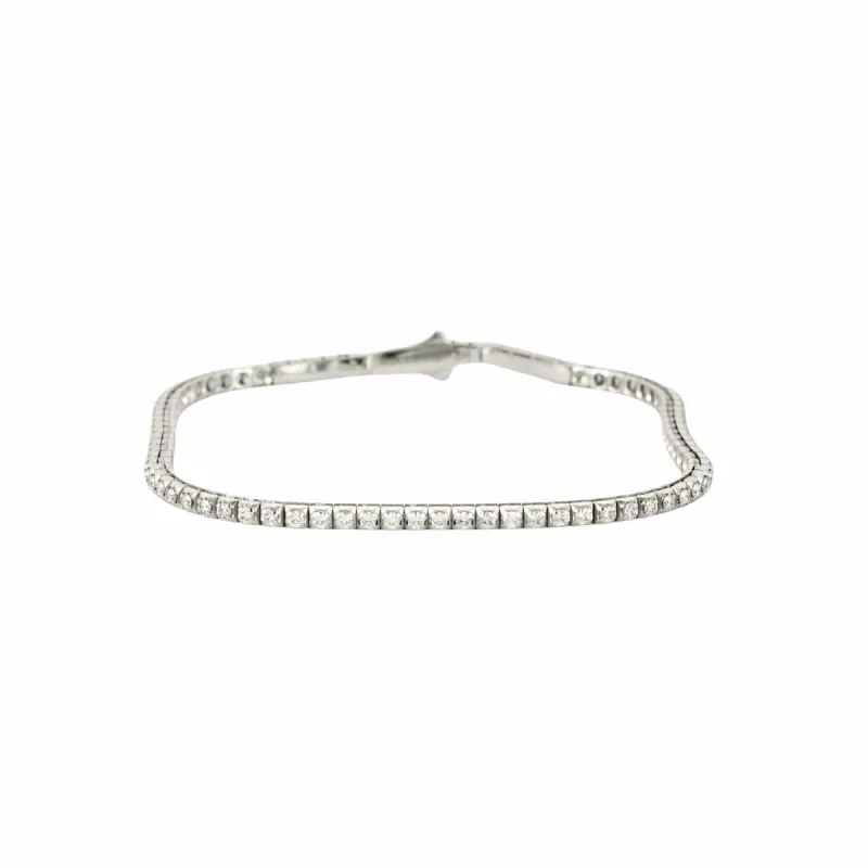 Bracelet rivière diamants or blanc sold by 58 Facettes