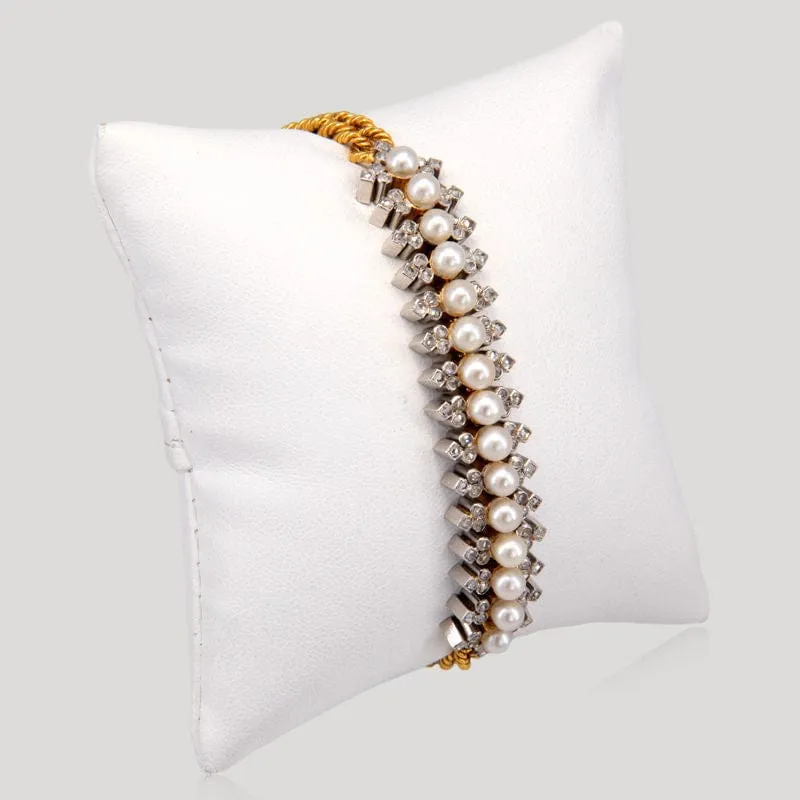 Bracelet Napoléon III or jaune, perles et diamants sold by 58 Facettes product image thumbnail 2