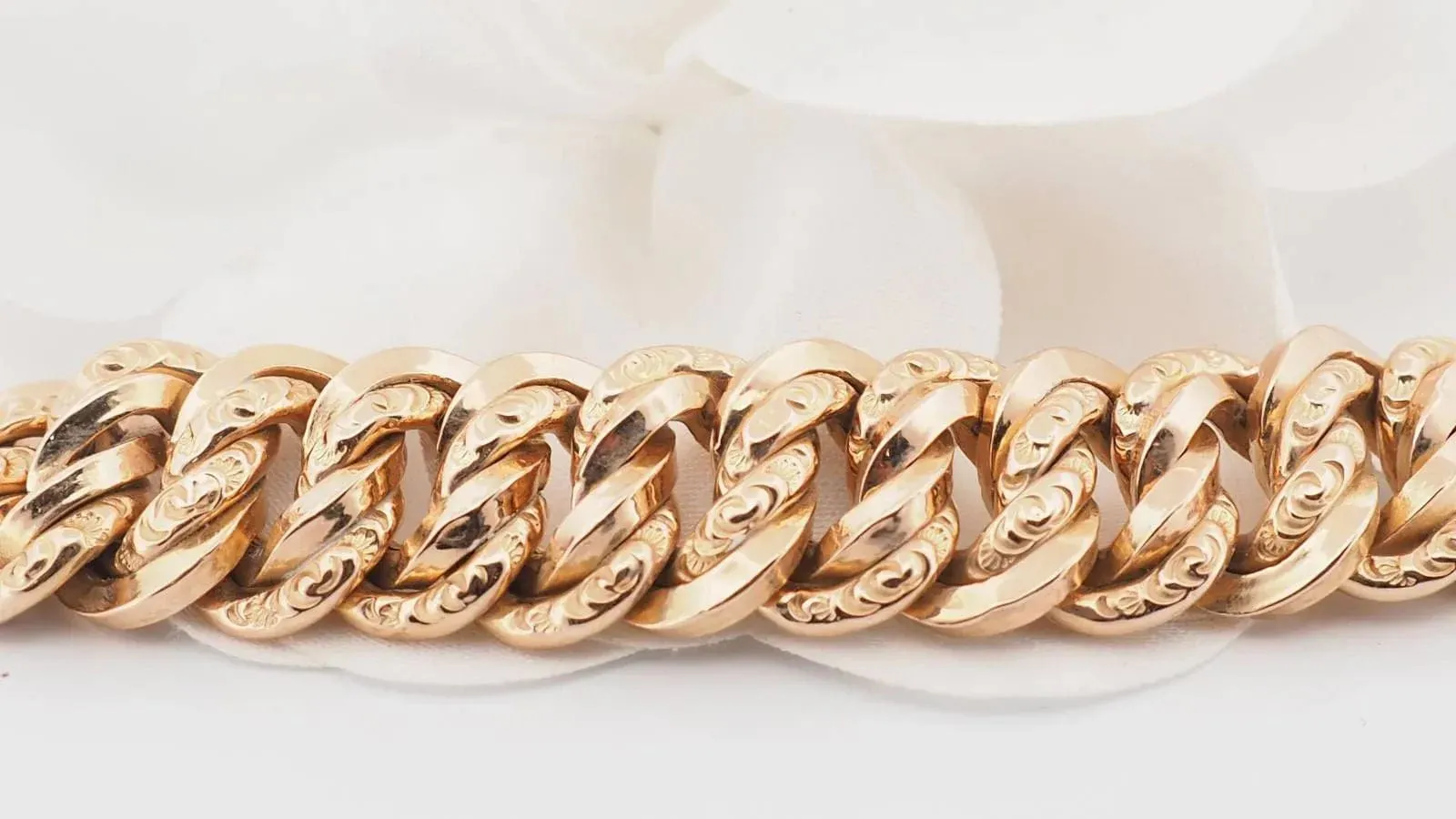 Bracelet vintage maille américaine en or rose sold by 58 Facettes product image thumbnail 2