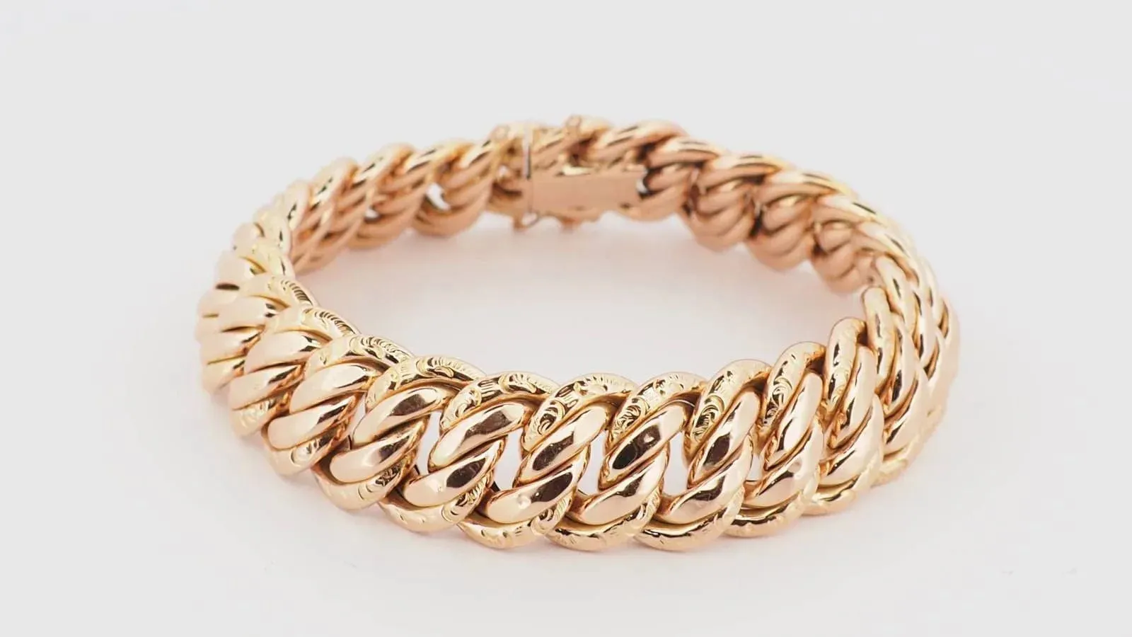 Bracelet vintage maille américaine en or rose sold by 58 Facettes product image thumbnail 3