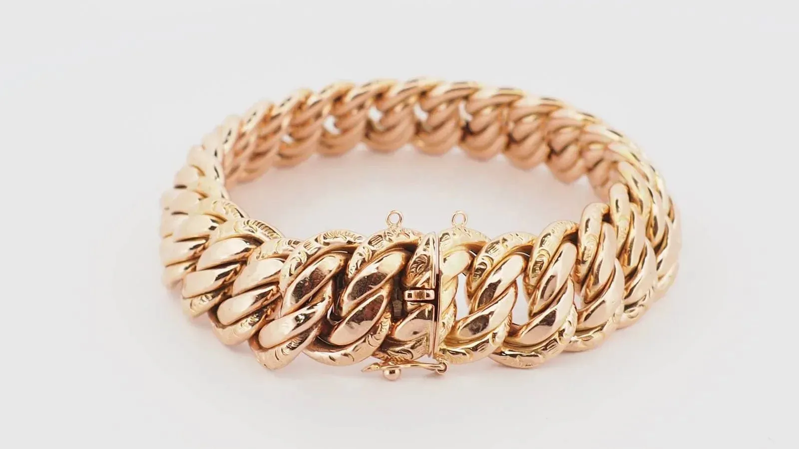 Bracelet vintage maille américaine en or rose sold by 58 Facettes product image thumbnail 4