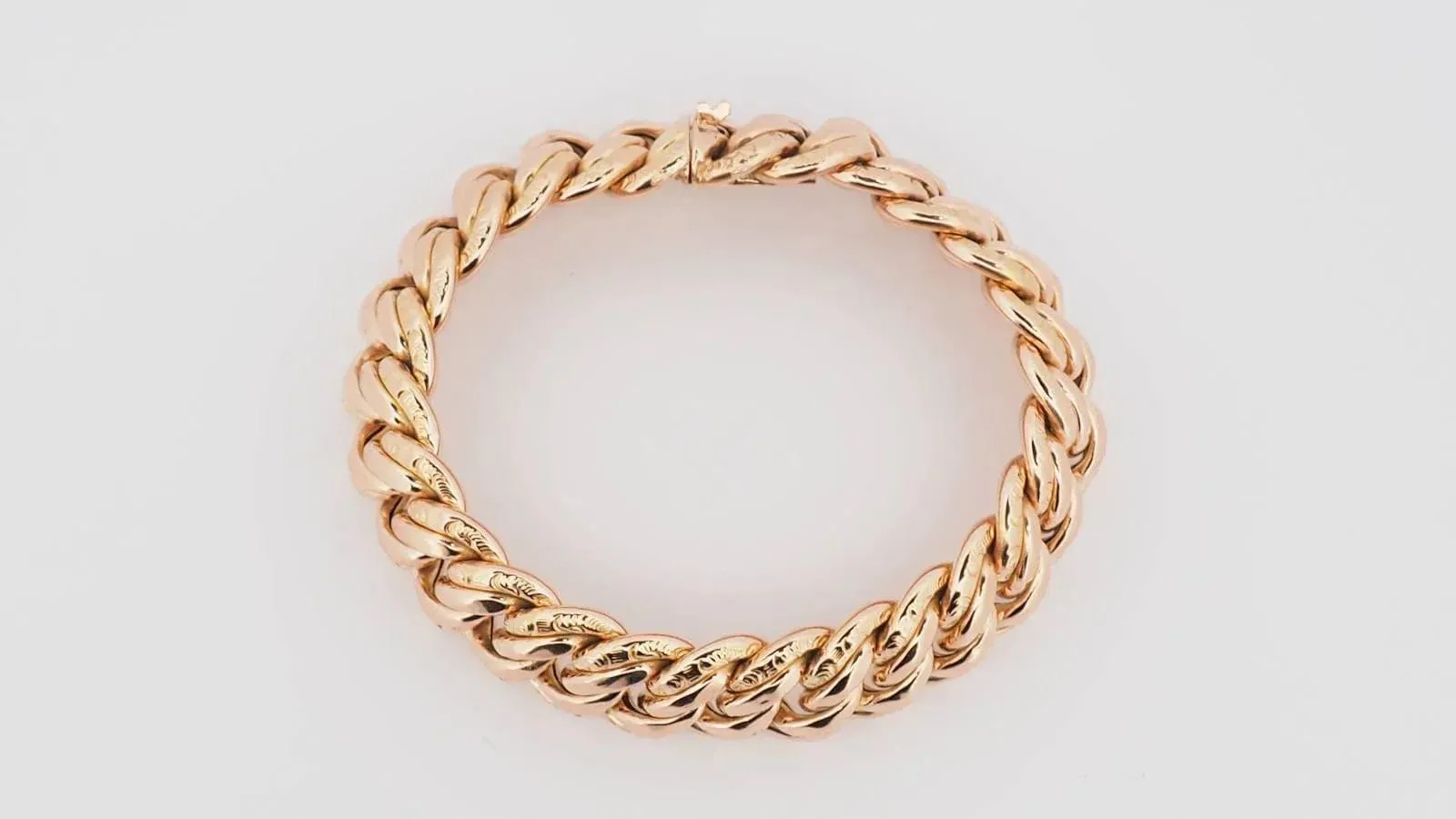 Bracelet vintage maille américaine en or rose sold by 58 Facettes product image thumbnail 5