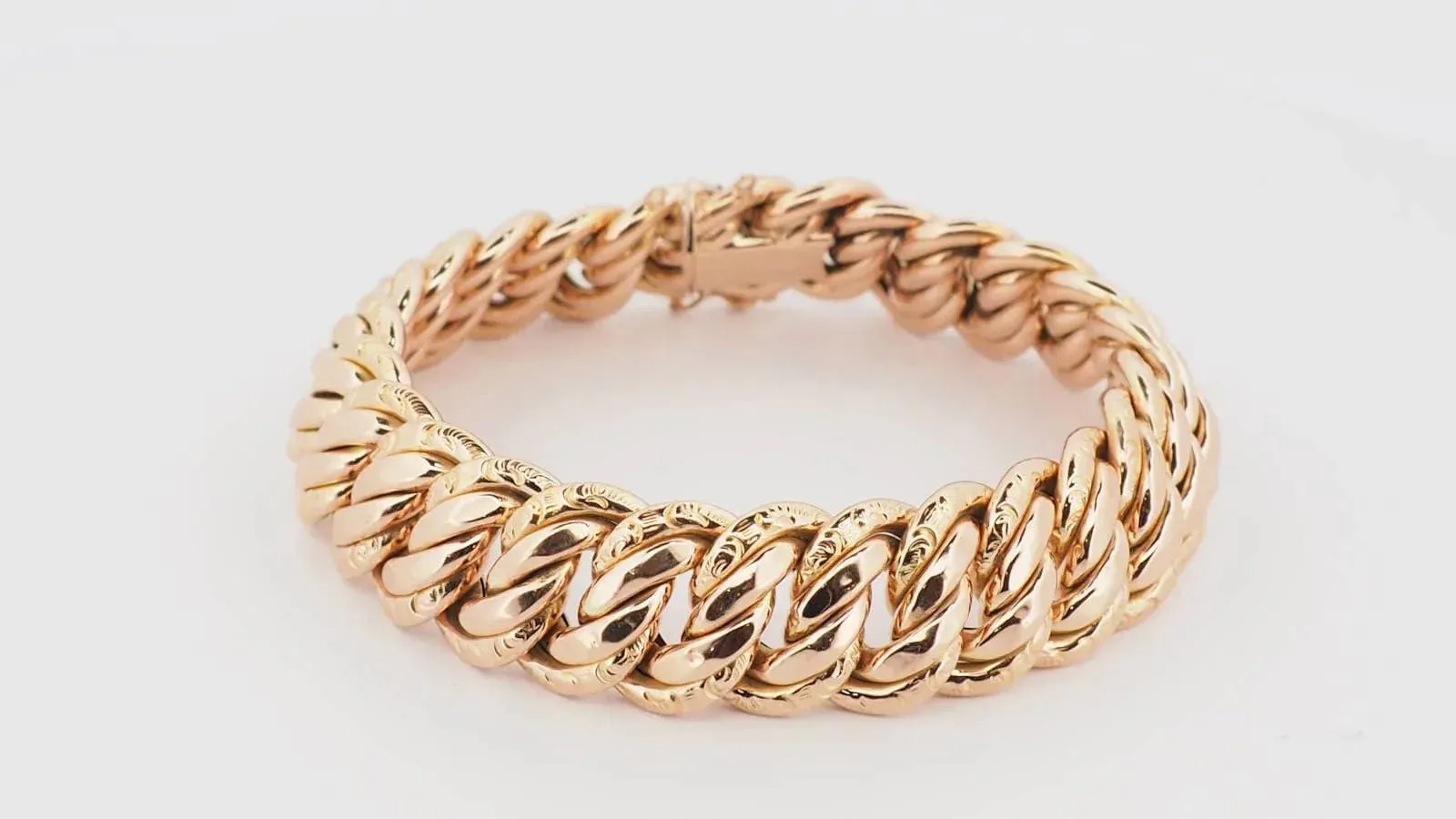 Bracelet vintage maille américaine en or rose sold by 58 Facettes product image thumbnail 2